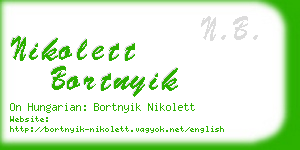 nikolett bortnyik business card